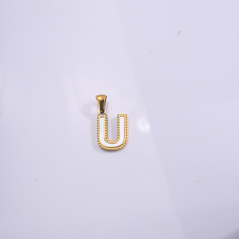 Nuevo caliente 26 letras inglesas collar pulsera colgante de acero titanio personalidad letras goteando accesorios colgante