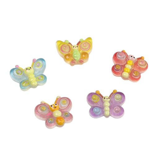 Cartoon DIY resin accessories and decorations smiling butterfly cream glue hair clip phone case shoe clip keychain pendant set