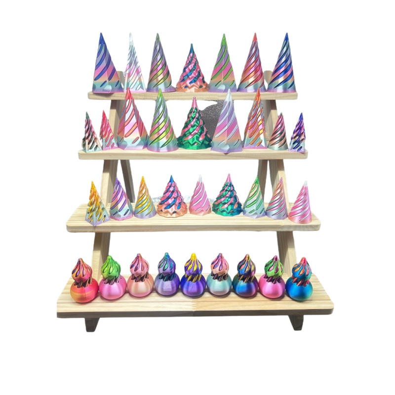 3Dプリント解凍回転ひょうたんクリスマスツリーらせん三角錐らせん塔指ジャイロ露店玩具|undefined