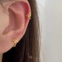 Серьги «бантик» маленькие, позолоченные, лёгкие, размеры 10,9×7,8×1,8 см (пара)
