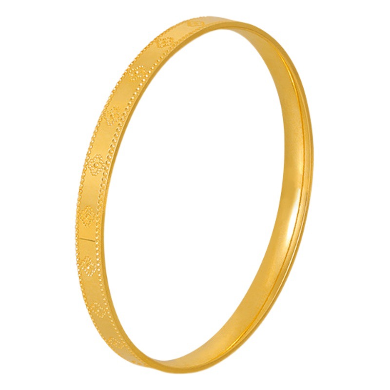 Trébol de cuatro hojas pulsera de oro pulsera de mujer simple de moda estilo de todo fósforo Pequeño anillo afortunado cerrado joyería de aleación de cobre