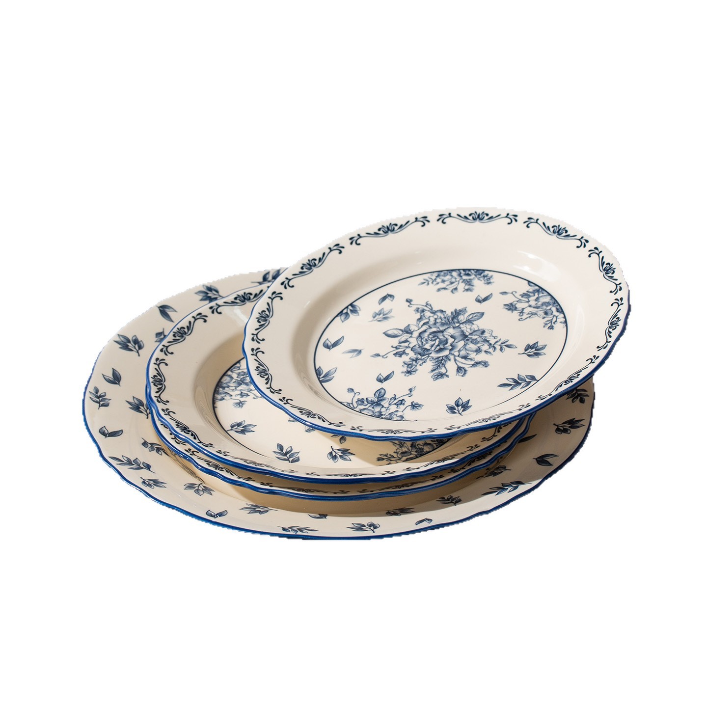 [Cross-Border] Plato de cerámica azul de alto valor de la cara, conjunto de platos de color esmaltados, platos de platos, platos de pescado image 5