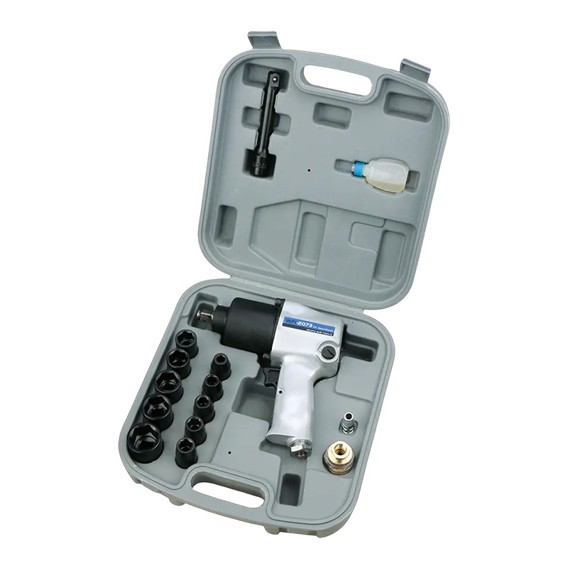 Llave neumática WF-012A personalizada transfronteriza de 1/2 pulgadas pistola de viento pequeña de grado industrial Juego de herramientas de reparación de automóviles de 17 piezas