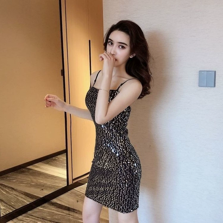 Сверкающая милая юбка на подтяжках, облегающая посадка, сексуальная облегающая юбка, платье с блестками, модное