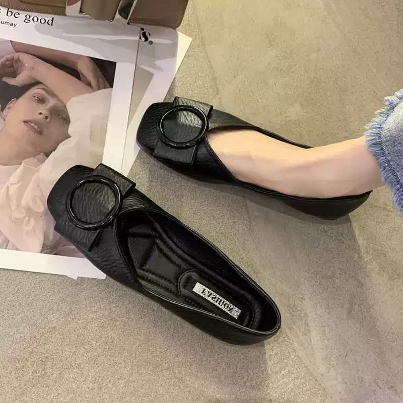 Однослойные туфли женские студенческие туфли на плоской подошве британская обувь женские студенческие удобные простые универсальные однослойные туфли с острым носком в Корейском стиле Женская мама