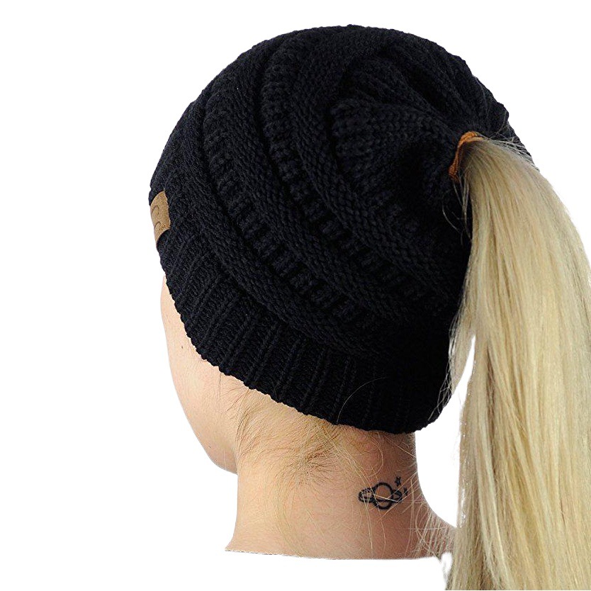 2020 new European and American popular knitted Ponytail Hat Women's Joker fashion hat wool headgear wholesale