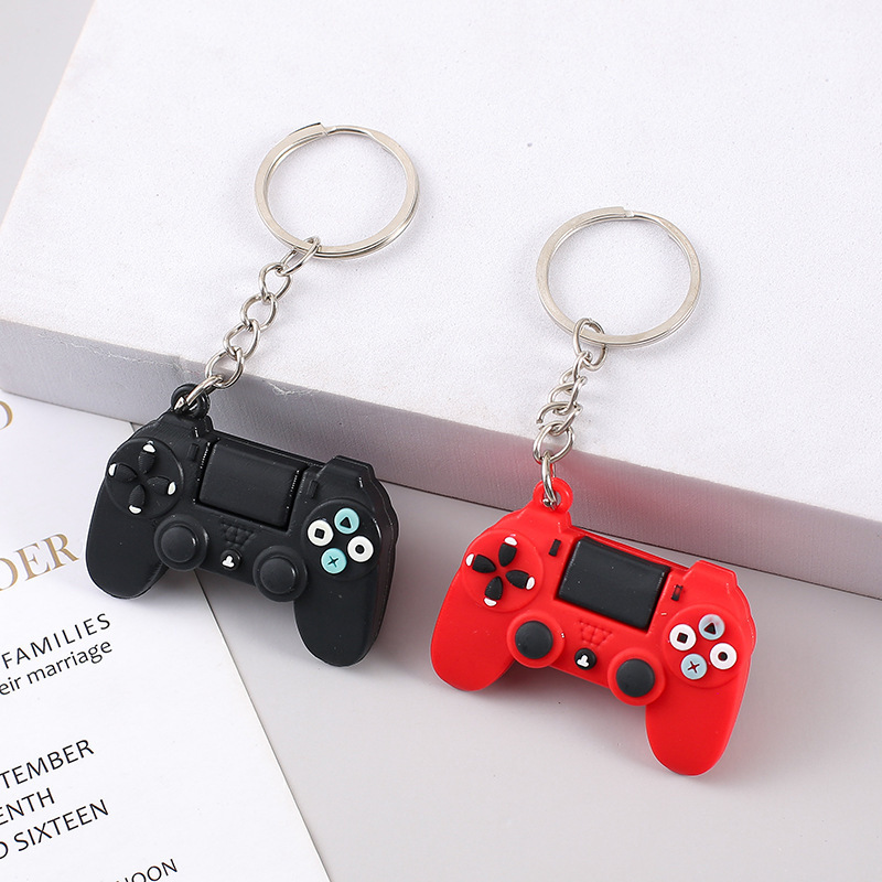 Cross-border mini game console handle key chain classic red and black game pendant children's stationery shop cheap small gifts