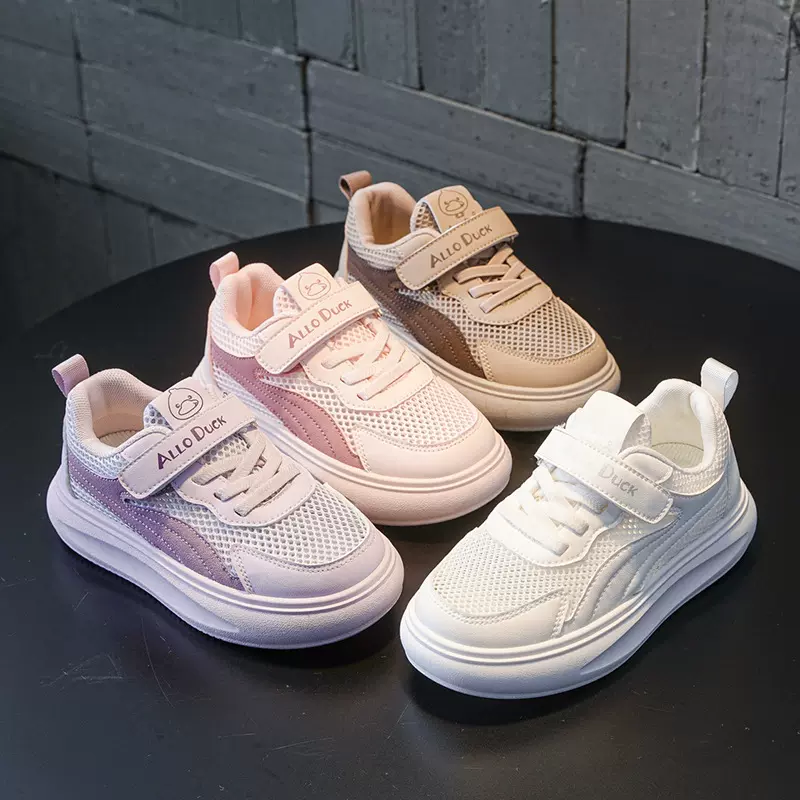 夏季网面透气女童运动鞋宝宝2025鞋子新款镂空男童儿童防滑机能鞋