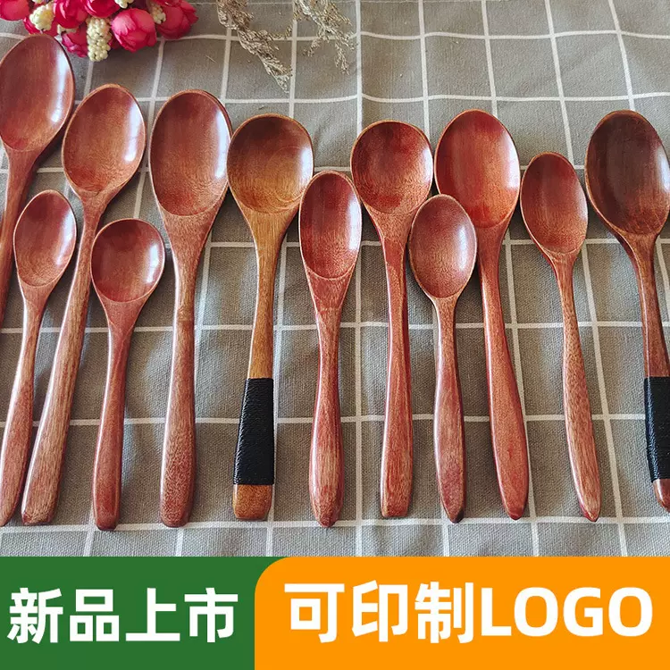 厂家批发木勺子长柄木勺缠线小勺子家用饭勺蜂蜜勺搅拌勺勺子批发