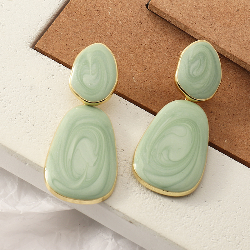 Fashion Oval Candy Color Earrings display picture 12