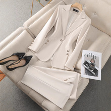 卡其色西装正装女职业套装春秋季新款气质女神范修身西服外套
