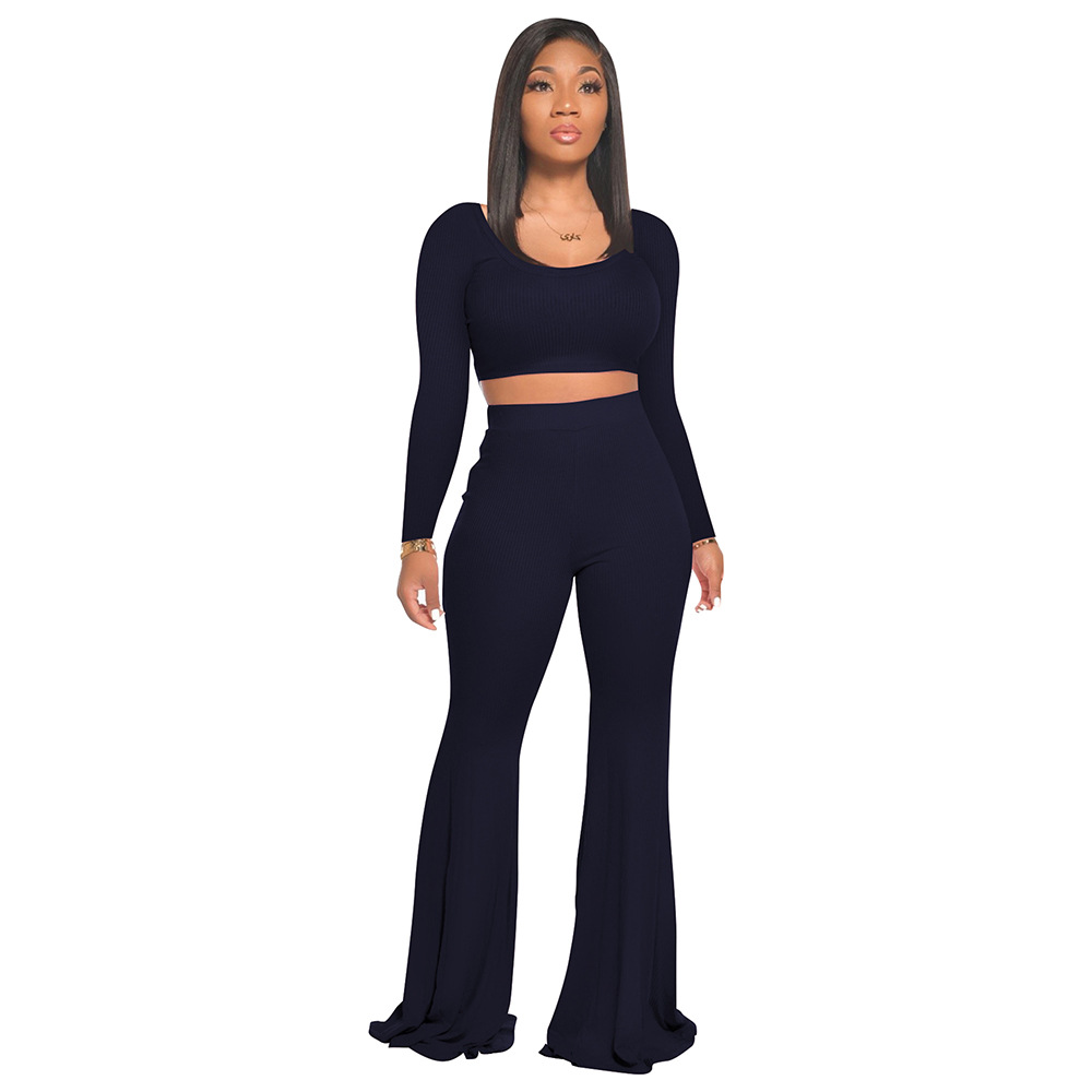 525g Weight Long Sleeve Sleeve Length Polyester Fabric Type Pant Co-ord Set Sets Type 2 Pieces Set Quantity Daily Occasion U Neck Neckline Slim Fit Type Solid Color Pattern Summer, Spring Season Women's Gender Printing Design Casual Style Daily Women's Casual Solid Color Polyester Printing Pant Co-ord Set Pants Sets 11