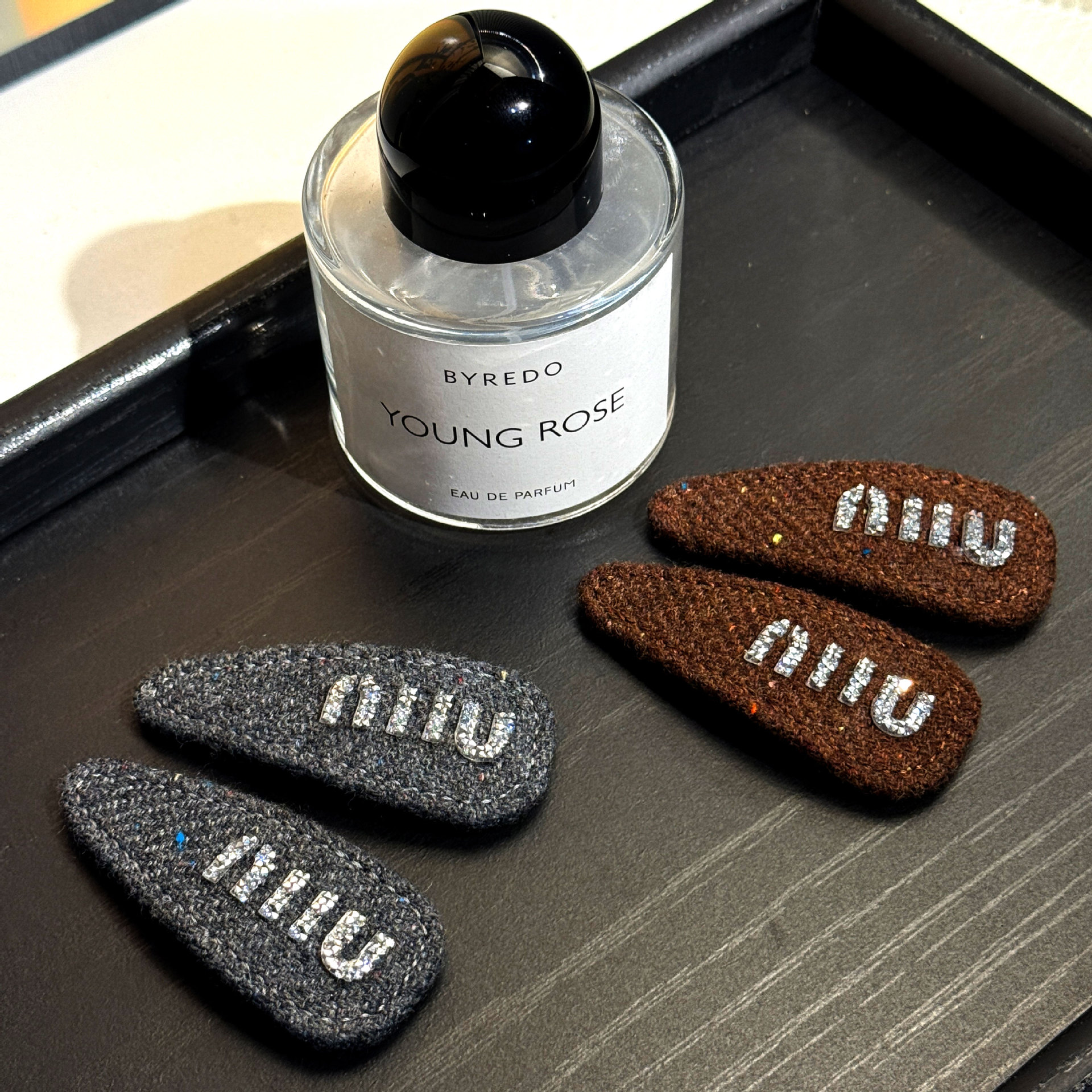 2025 Autumn and Winter New Woolen Diamond Letter Fabric Hairpin Breakable Side Clip Versatile Broken Hairpin Bangs Clip for Women