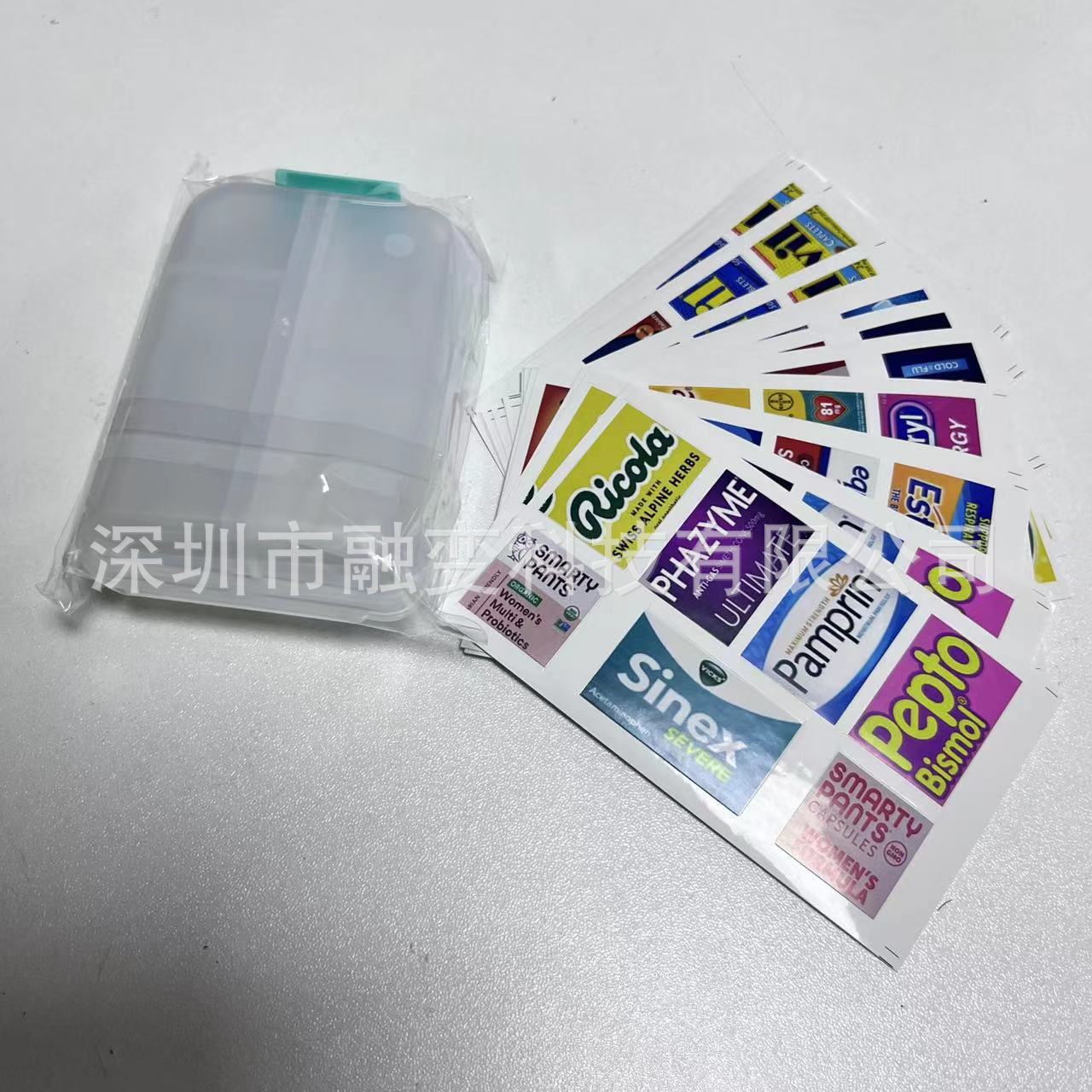 Pocket pharmacy con labels conveniente 147 etiqueta adhesiva de la medicina de viaje 10 cajas de pastillas