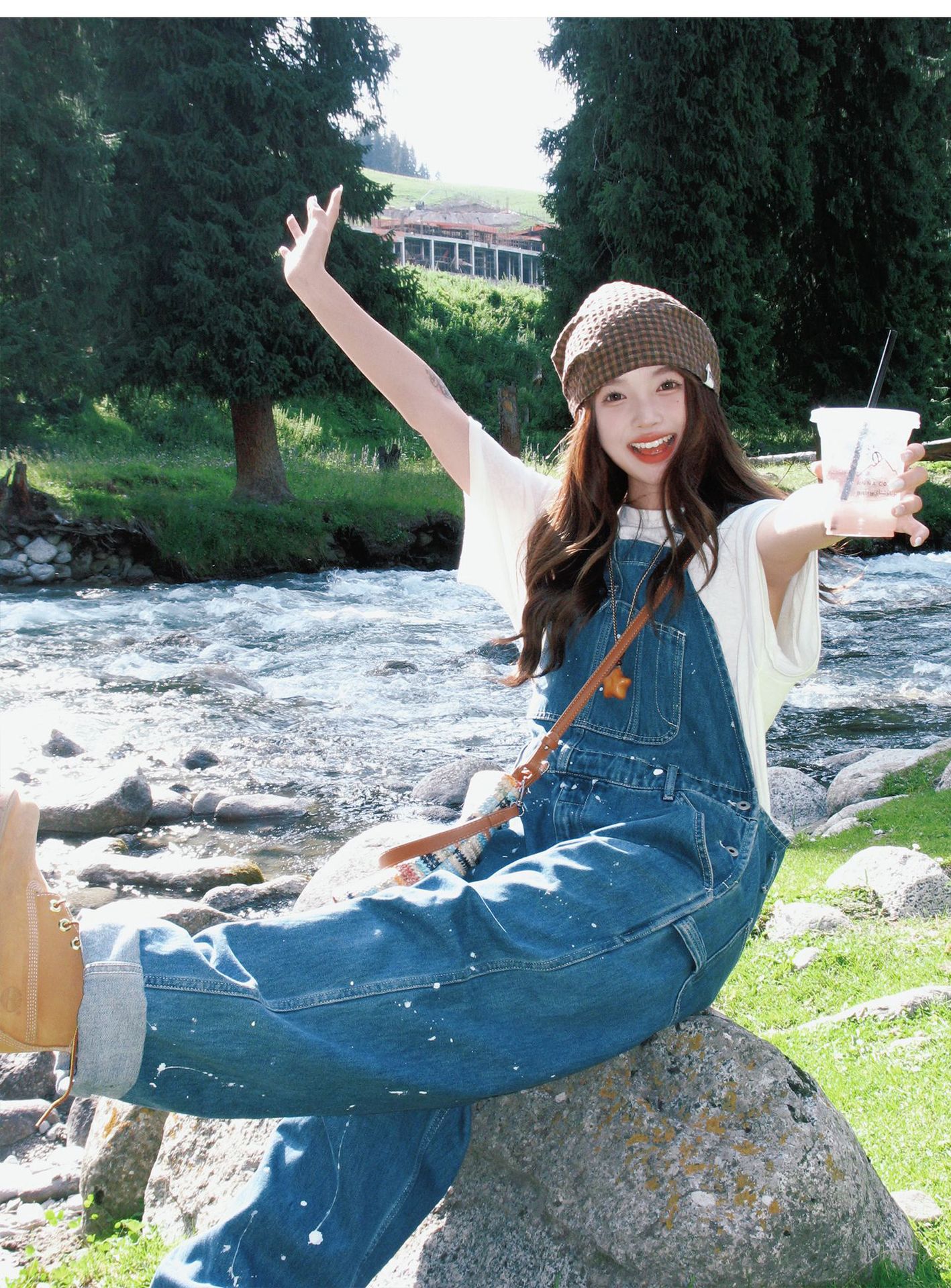 Vintage-Karomütze für Damen, dünn, für den Sommer, für großen Kopfumfang, elegant, vielseitig und lässig._voghion.com