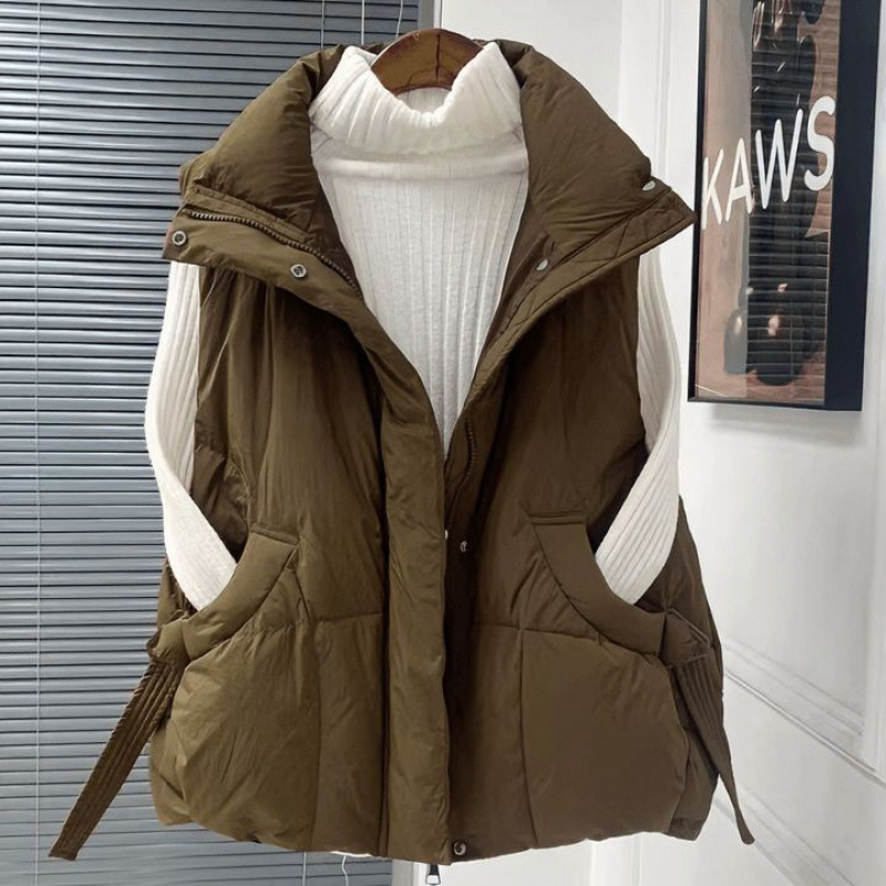 反季大码羽绒棉服马甲女外穿洋气2025新款秋冬无袖坎肩外套中老年