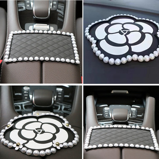 Pearl Camellia Car Anti-Slip Mat Car Silicone High Temperature Resistant Car Ornament Anti-Slip Mat Perfume Mat