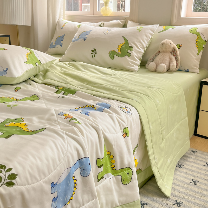 Edredón de verano de algodón para niños de clase A edredón de aire acondicionado edredón de algodón edredón de dormitorio con núcleo edredón se puede lavar a máquina edredón fresco de verano juego de cuatro piezas 4