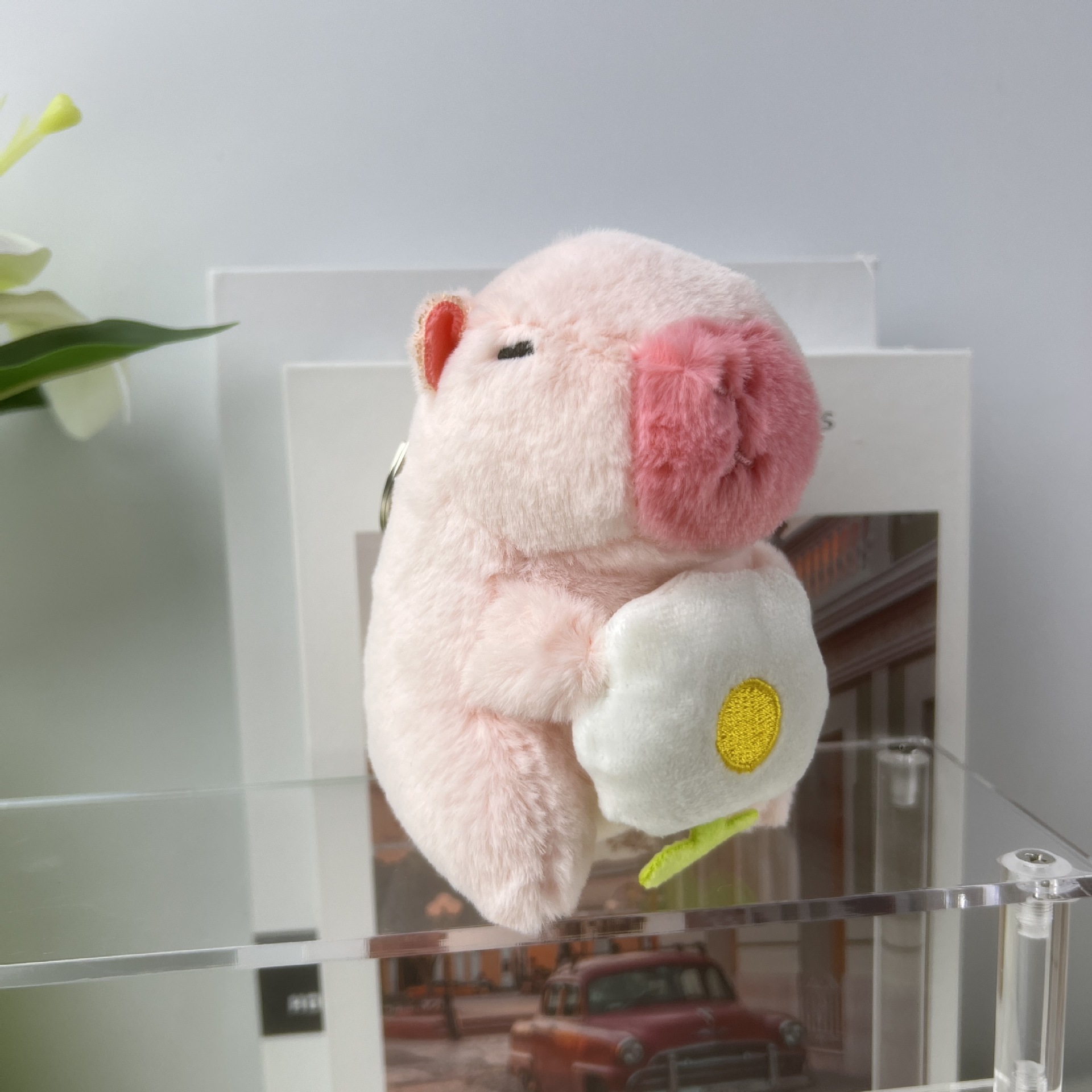 핑크 11cm 흰색 가방