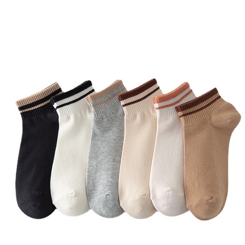 Socks for women's short socks Korean style Japanese light mouth short cotton socks Internet celebrity style spring and autumn thin solid color short socks will not fall off