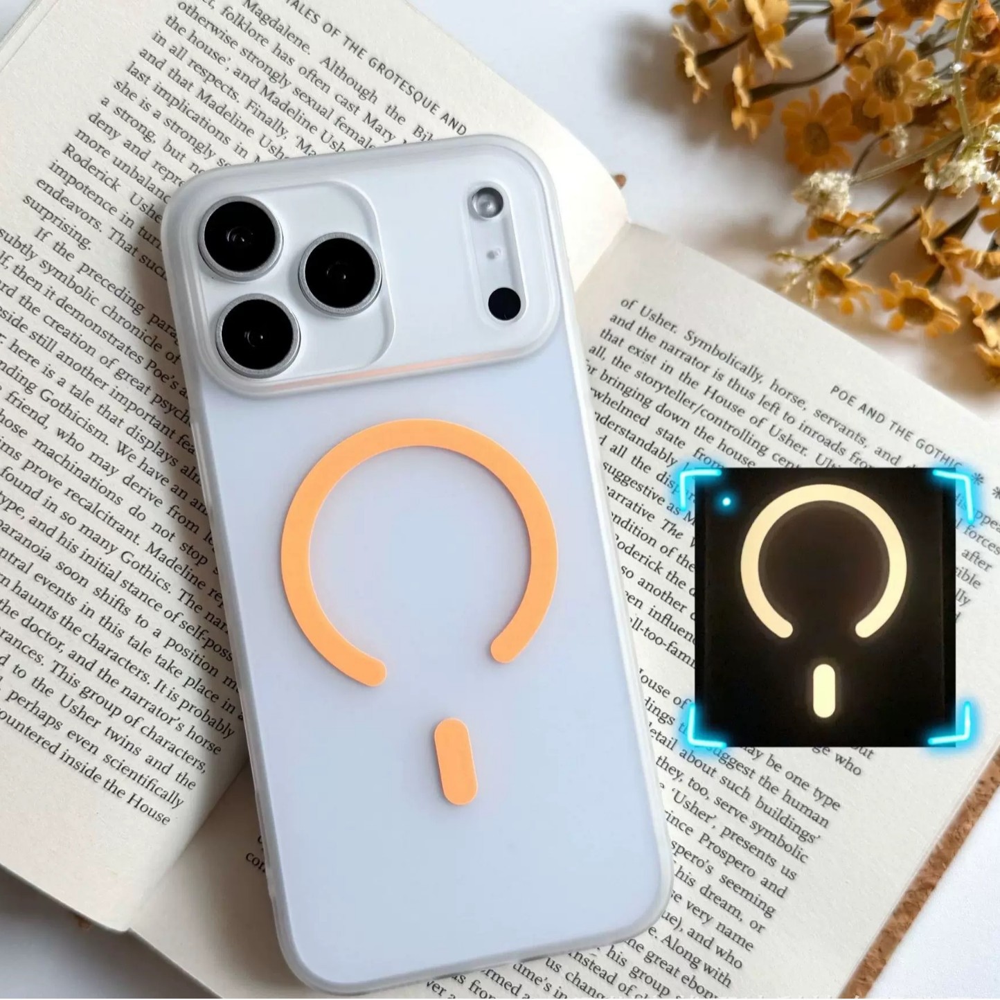 适用iPhone17夜光磁吸手机壳苹果16promax简约创意15防摔保护套14