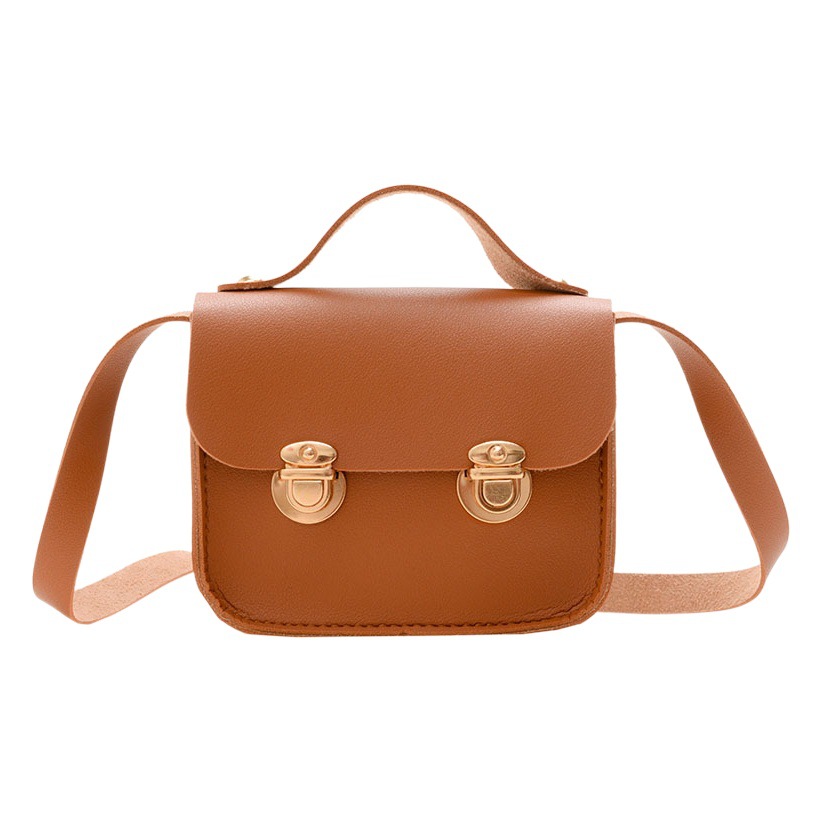 Korean Style Children's Small Bag Fashionable Girl's Retro PU Small Square Bag for Going Out with Children's Wear Girl's Mini Coin Purse