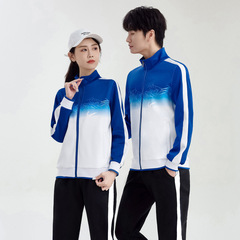 春と秋のスポーツとレジャースーツ男性と女性のスポーツ学生トレーニングチームユニフォーム武道コーチ陸上ランニングジャケットカップル
