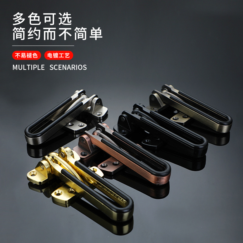 Household Door Lock for Bedroom Wooden Doors, Anti-Theft Chain; Extended Zinc-Alloy Anti-Theft Deadbolt with Latch for Hotels