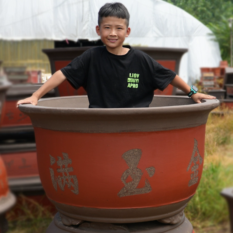 Большой керамический цветочный горшок для домашнего использования, подходит для посадки деревьев в садах, на открытых крышах и растениях из железного дерева, доступен в очень больших размерах.