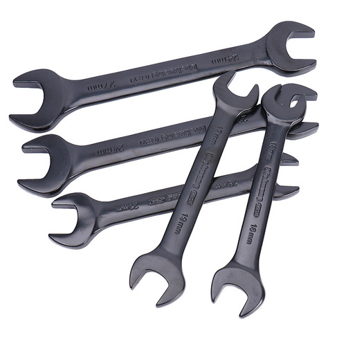 Wholesale Dichuang open-end wrench tool electrophoresis black double-headed wrench repair fork wrench 10-piece set wrench