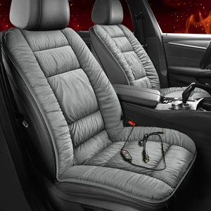 Factory Direct Sales Graphene Car Heated Seat Cushion Thickened Backrest Heating Winter Warm Plush Anti-Slip Cloud Cotton