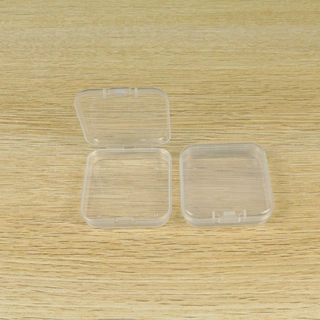 正方形pp透明塑料盒迷你零配件盒拇指粉扑耳饰便携整理盒小配件盒