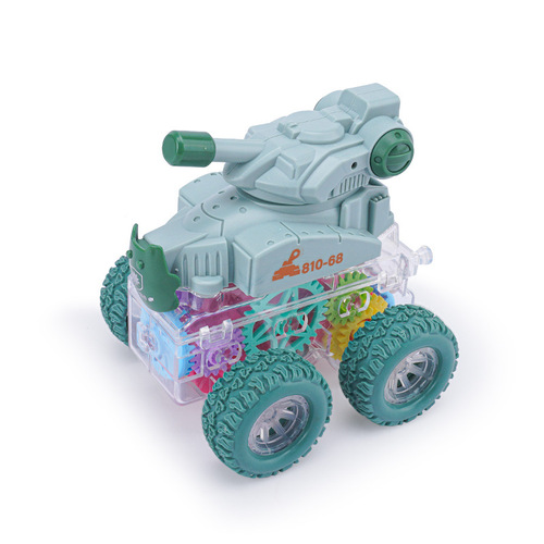 Colorful gear stunt vehicle cartoon light inertia four-wheel drive engineering vehicle bigfoot climbing vehicle tank vehicle wholesale