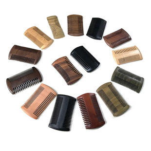 Factory spot grate sandalwood pear wood beard comb peach wood comb shape comb set double comb beard comb