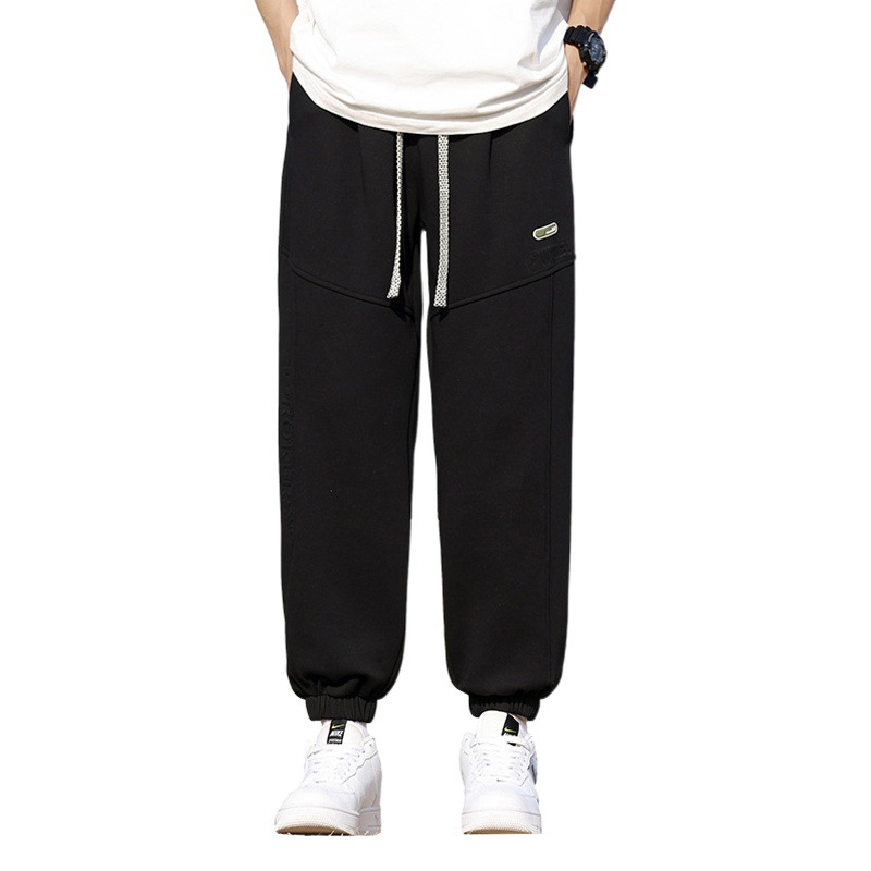 American casual pants men's loose ankle-tied plus size sports trousers 2024 new spring fashion brand sweatpants men