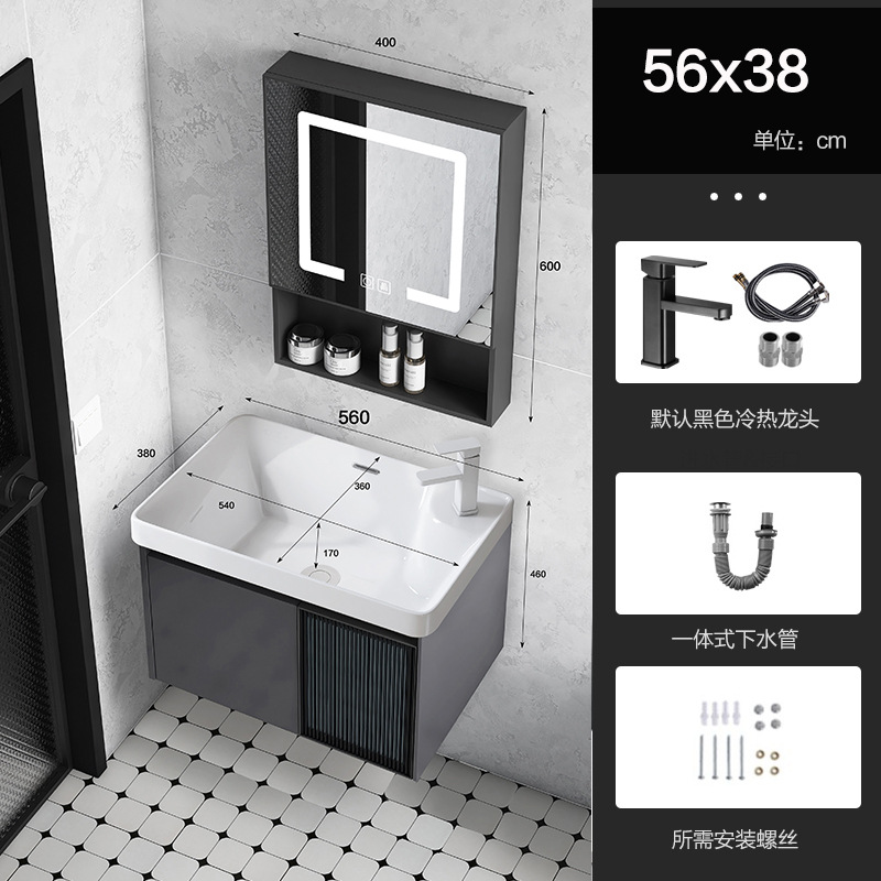 Baño de aluminio espacio puerta de vidrio gabinete de baño pequeño gabinete de lavabo doméstico combinación balcón lavabo piscina