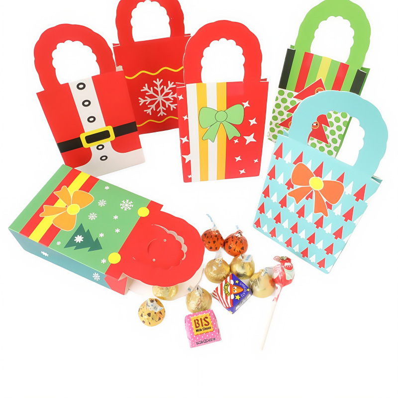 クロスボーダークリスマスミニハンドバッグボックス漫画ハンドギフトギフトボックスキャンディーチョコレート包装箱|undefined