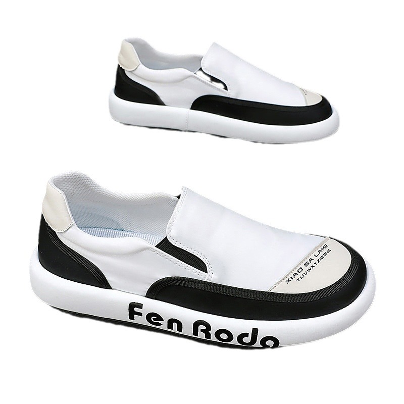 2024 nuevos zapatos perezosos de un pie de primavera y verano, zapatos de tabla casuales bajos transpirables, zapatos de lona, zapatos de tela viejos de Beijing para hombres