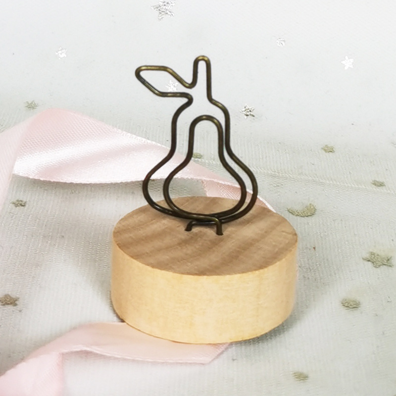 Creativo lindo Mensaje de madera titular de escritorio vertical nota mensaje clip de fotos escritorio vertical titular de la tarjeta de visita Decoración