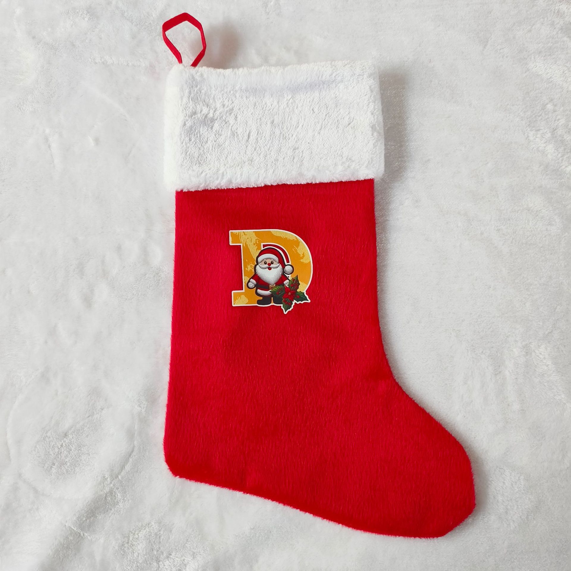 letras transfronterizas calcetines de Navidad encantadores y divertidos letras inglesas calcetines de Navidad creativas letras de Santa Claus