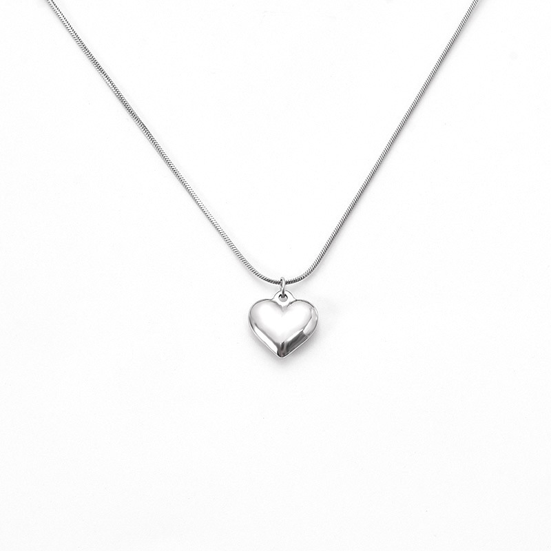 Colar versátil, luxuoso, pequeno, exclusivo e incolor de aço titânio para mulheres no estilo Instagram de verão, colar de amor_voghion.com