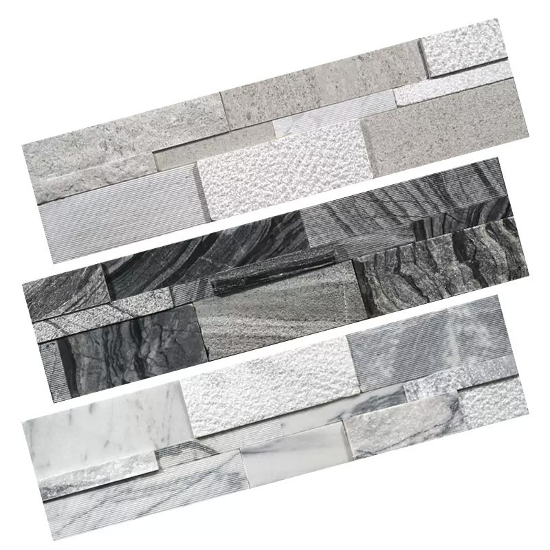 Villa de piedra cultural natural pared de patio fondo de TV pared de entrada piedra tira larga mármol azulejos de pared exterior