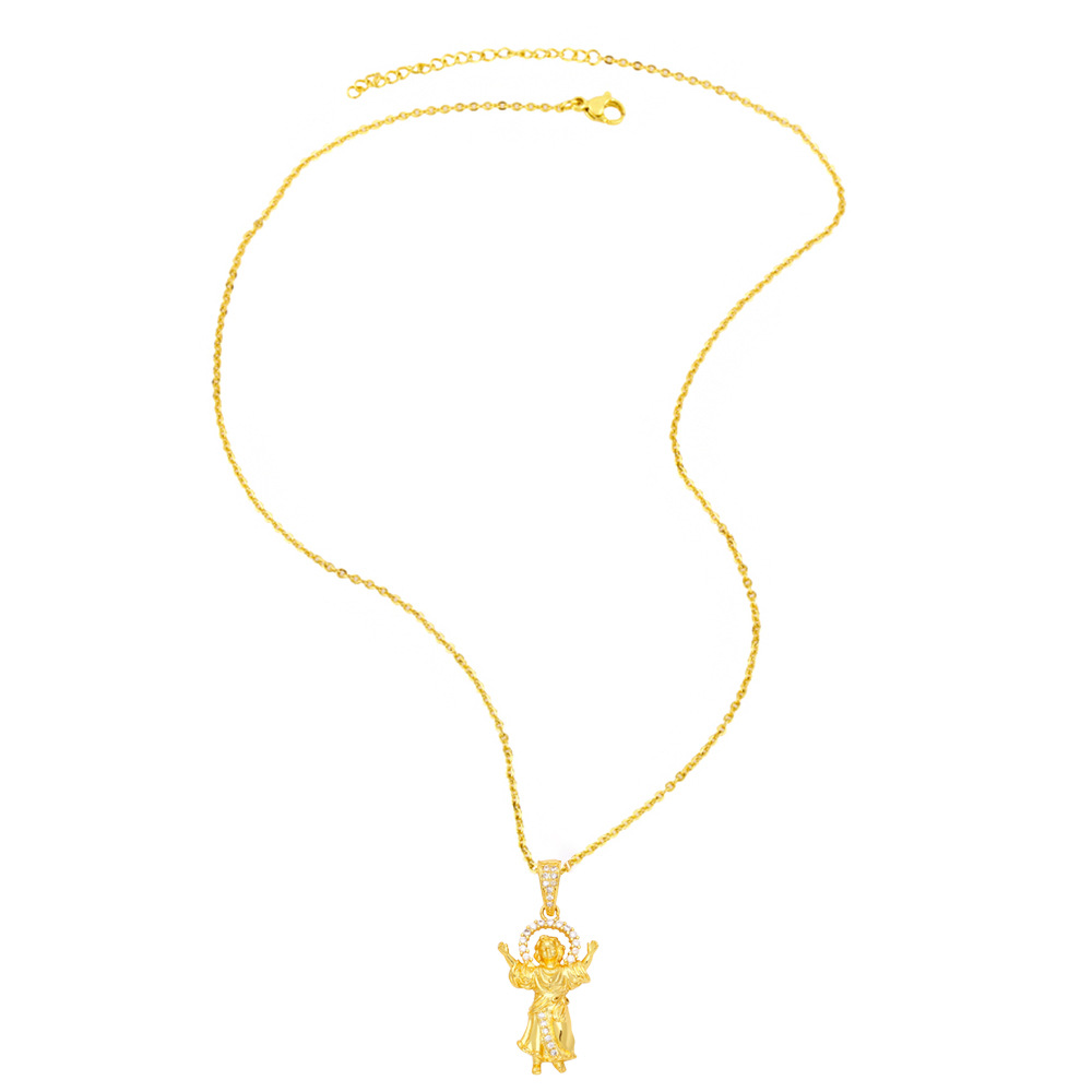 Fashion Human Copper Plating Inlay Zircon Pendant Necklace 1 Piece