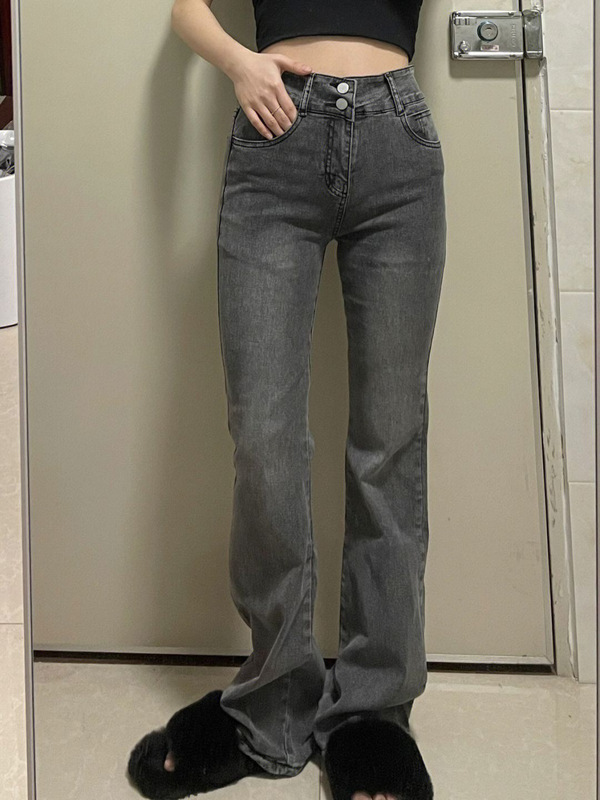 Micro-Retro Flared Jeans for Women New 2025Ins Trendy High Street Pants High Waist Slimming Versatile Autumn and Winter Straight