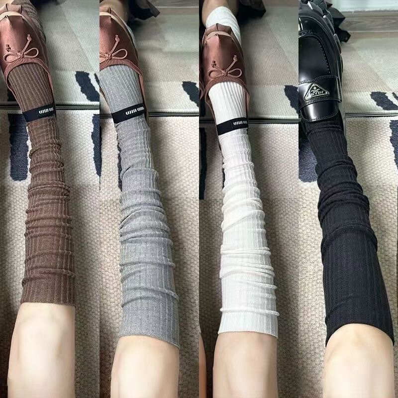 Over-The-Knee Socks Japanese Jk Calf Socks Solid Color Striped Slimming Boot Socks Versatile Ins Trendy Thigh Socks