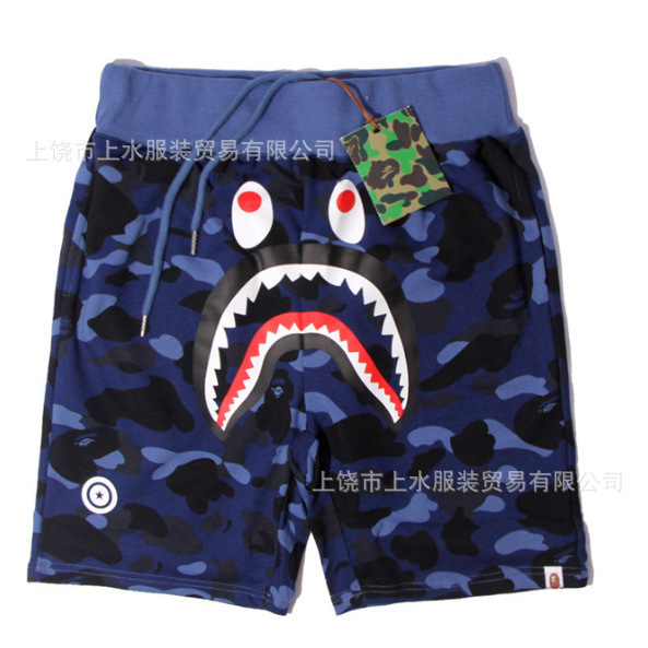 Cross-border New Bape Shark Head Series Men's and Women's Youth Camouflage Casual Shorts Mid-length Pants Men's All-match Shorts