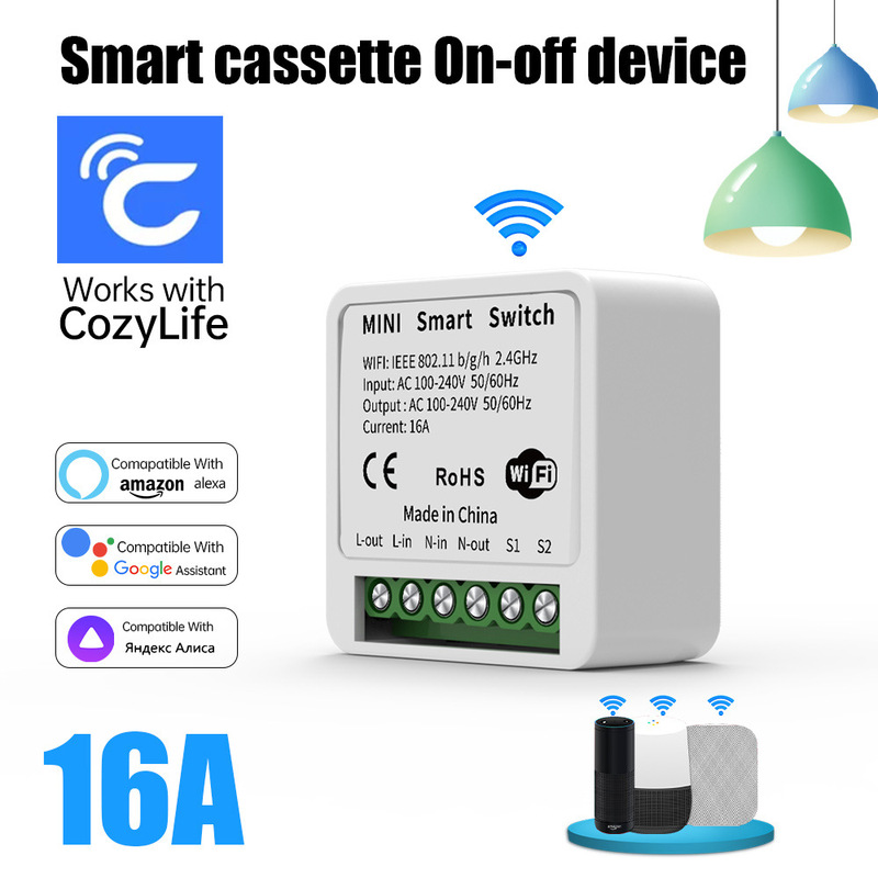 WiFi mini smart on-off cassette cozylife remote switch timing APP control support cross-border