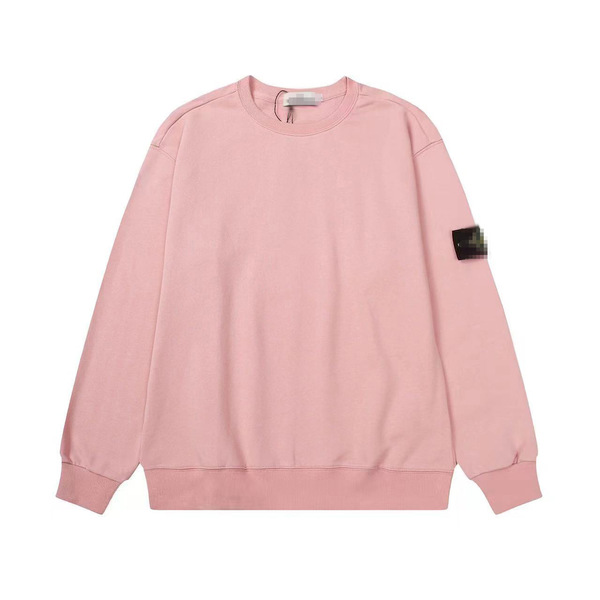 classic solid color sweatshirt with a round collar