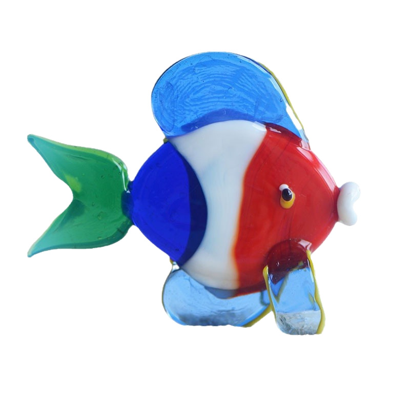 Artualidades de vidrio esmaltado artesanía acuario marino dibujos animados pescado camarón tortuga acuario decoración paisajismo