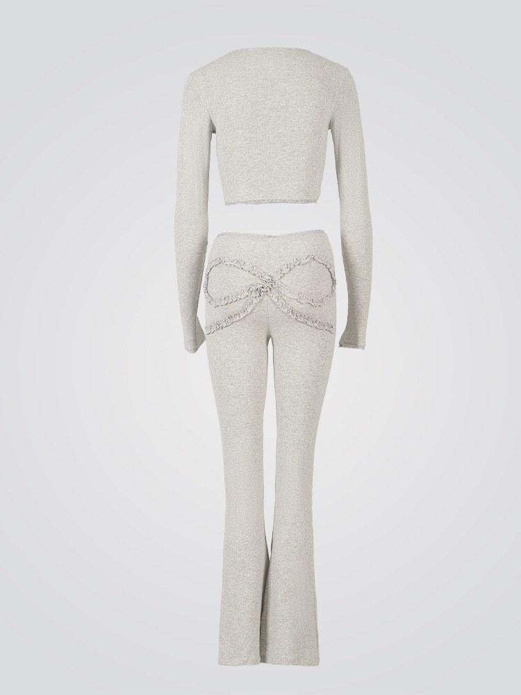 Dames set met high waist flare legging en cropped top_voghion.com